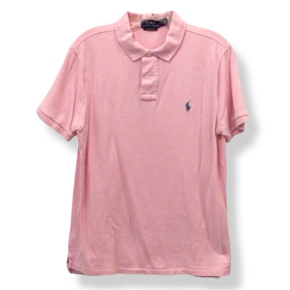 Polo by Ralph Lauren Men's Pink Custom Slim Fit Polo Shirt size Medium - Picture 1 of 5